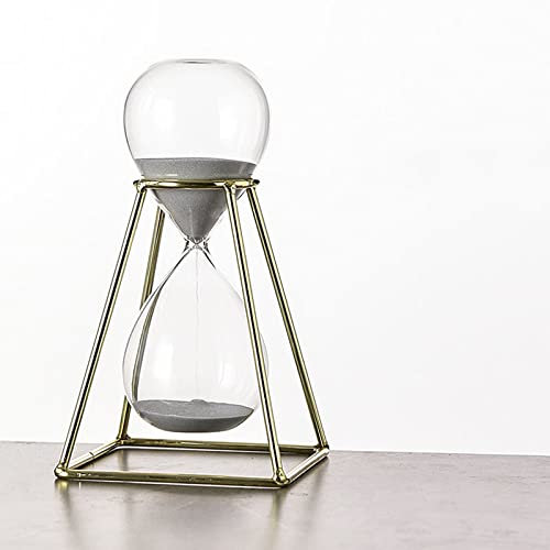 Sanduhr Metall Sanduhr Timer 30 Minuten Moderne Kunst Ornament Glas Timing Sanduhr Kreativ Büro Wohnzimmer Wohnkultur,Gold,30min
