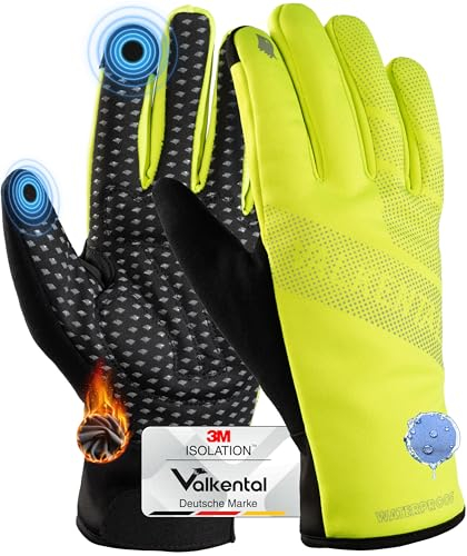 Valkental - wasserdichte Fahrradhandschuhe - Gepolstert & Griffig - Winterhandschuhe & Übergangshandschuhe - Herren & Damen - mit Touchscreen Funktion