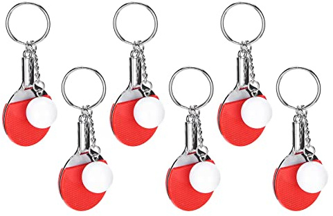 Atyhao 6 Stück Tischtennis-Schlüsselanhänger, Taschenanhänger aus Legierung, Leichtes, Tragbares Design, für Damen und Herren