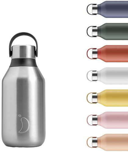 Chilly's Gourde Series 2 - Bouteille Isotherme en INOX avec Collerette Souple & Anse - Thermos pour Boissons Chaudes & Froides - Étanche, sans Condensation