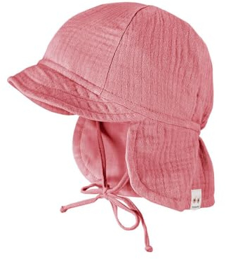 maximo Mini Schildmütze Musselinstoff Nackenschutz Bindeband GOTS-53 - Kindermode : Mädchen