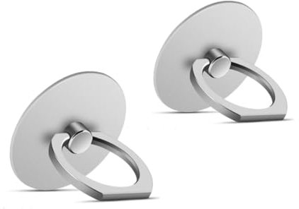 Msagkah 2 Impugnature per Telefono Cellulare, Rotazione di 360°, Argento, Compatibile con iPhone, Samsung e Tutti Gli Smartphone