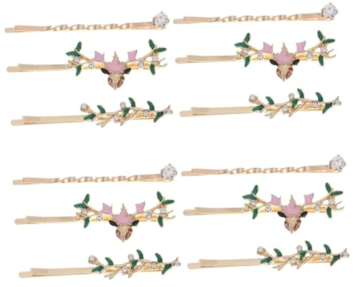 POPETPOP 12 Stk Haarspange Hinten Perlenclips Für Haare Haarspangen Für Mädchen Haare Aus Metall Hochzeit Haarspangen Gold Perle Haarnadel Haarklemme Fräulein Kopfbedeckung Strass Geometrie