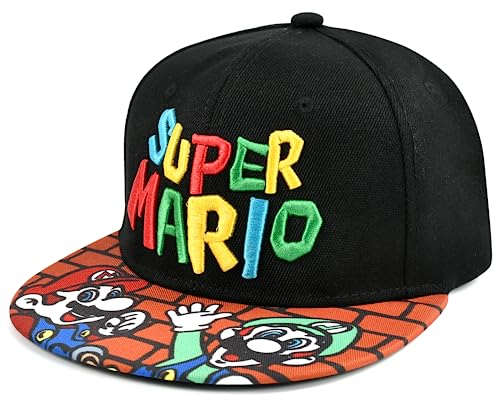 Cartoon Baseball Kappe,Baseball Caps für Kinder,Stickerei Baseballmütze,Schirmmütze Kinder, Karikatur Verstellbar Sport Kappe für Kinder Teenager(Schwarz)