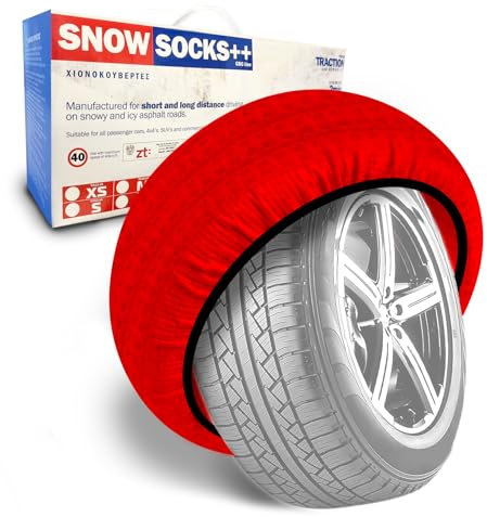 MRWiZMS Cadenas de Nieve para Coche, Juego de 2, 6 Tamaños (L)