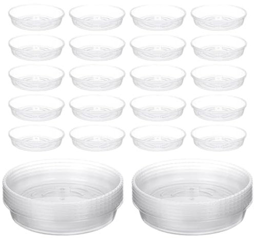 Gkumgwo Pflanzentabletts für Töpfe,Pflanzentablett | 30 Stück transparente Blumentopf-Untertassen | Pflanzentropfschalen für Innen- und Außenpflanzen, Pflanzentropfschalen,