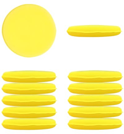 KVAEY 12 almohadillas aplicadoras de espuma para coche, esponja de espuma aplicadora de cera de presión lateral redonda de 4 pulgadas, herramienta de limpieza de esponja de pulido a mano, accesorios