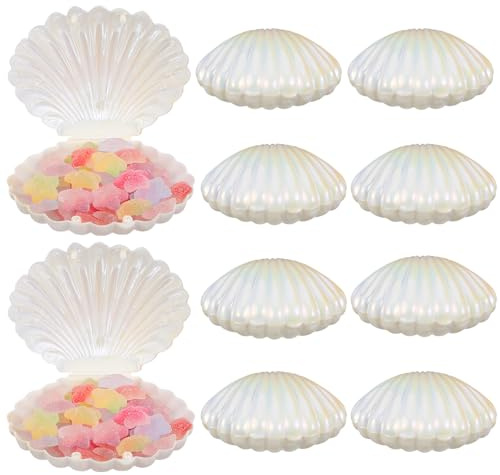 IMIKEYA 6 Stück Muschel Süßigkeiten Box: Hochzeit Geschenkbox Muschel dekorative Süßigkeitenbox kleine Gastgeschenkboxen Behälter - Hochzeitsgeschenk Party Favor Boxes