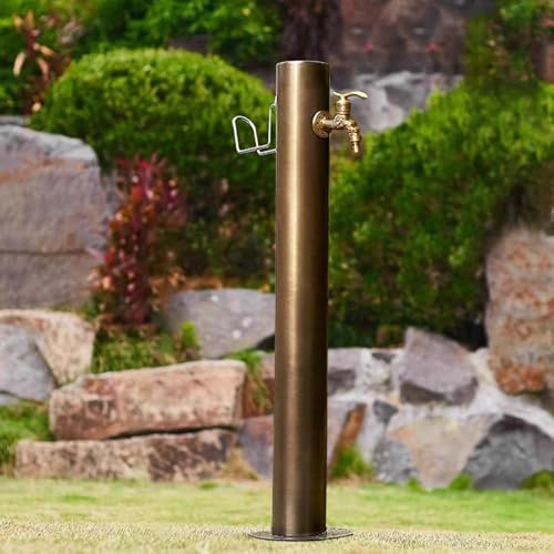 Generico Colonna d'Acqua da Giardino in Acciaio Inossidabile Anticato con Rubinetto, Rubinetto idrante antigelo Indipendente, Colonna d'Acqua da Cortile Alta 85 cm per Tutte Le Stagioni