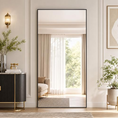 BEAUTYPEAK Groß Ganzkörperspiegel 200x90 cm, HD Spiegel mit Ständer | Bruchfester Standspiegel und großer Wandspiegel, hängend oder lehnend, Bodenspiegel für Schlafzimmer, Wohnzimmer und Flur
