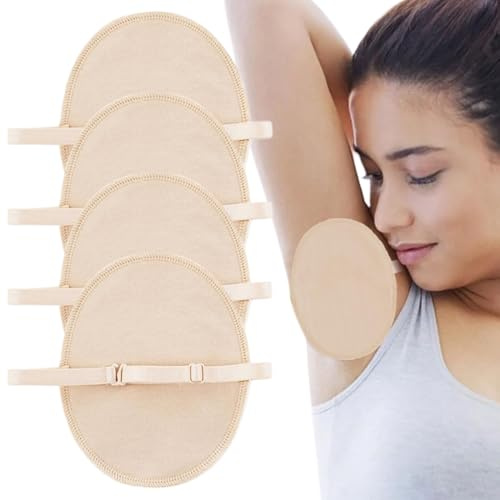 DOKRIN Antitranspirantes,4 almohadillas absorbentes de algodón para axilas, lavables, de secado rápido y con correas para los hombros.