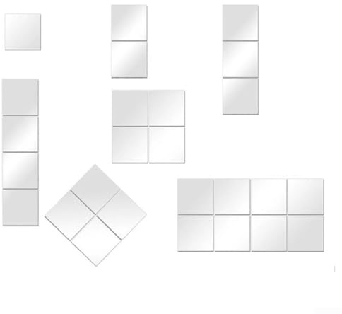 20 x 20 cm, piastrelle a specchio in acrilico, flessibili, autoadesive, per la decorazione della casa e il fai da te, 10 pezzi