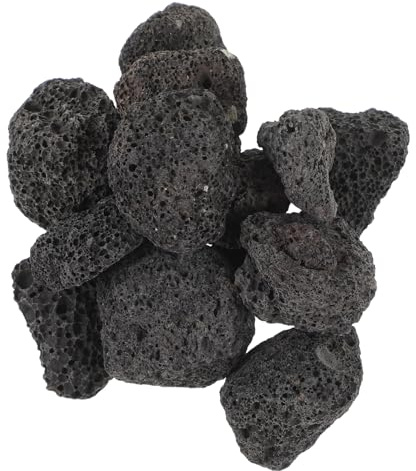 TOYZFRIENDY Volcanic Stone Fish Tank Landscaping Rock Natural Black Porous Breathable Aquarium Decoration Stone 400g Pack for Plants and Planters