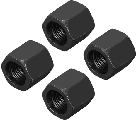 sourcing map Sechskant-Kupplungsmuttern, M14 x 1,5 mm, 20 mm Länge, Güteklasse 10,9, Karbonstahl, Vollgewinde, Verbindungsmutter, Bolzen, Feingewinde, Rohrverbinderbefestigungen, Schwarz, 4 Stück