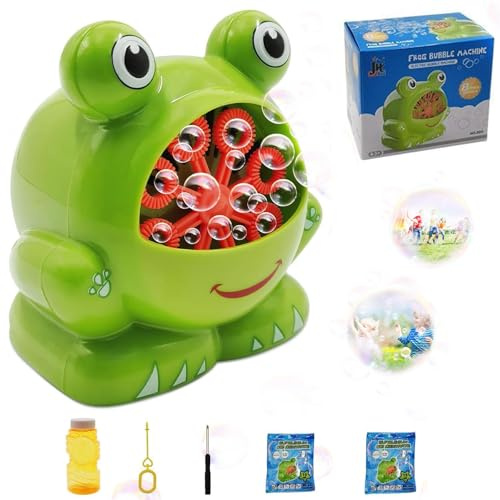 Frosch Seifenblasenmaschine, Seifenblasenpistole, Automatischer Bubble Machine Kinder, Seifenblasen-Pistole, Kinder Bubble Machine, Seifenblasenmaschine, Bubble Guns für Outdoor/Party/Hochzeit