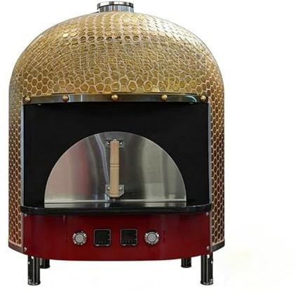 Compact Pizza Oven Outdoor with Stainless Steel Body and Stone Cooking Surface, Great for Travel, Patio Use and Making Authentic Style Pizza