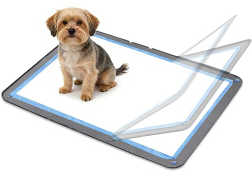Support pour Tapis Éducateur Chien, Bac Silicone 90 x 65 cm Antidérapant | Plateau Antidérapant avec Rebords Anti-Fuites pour Tapis de Propreté, Chiots, Chats, Animaux Seniors et Sols