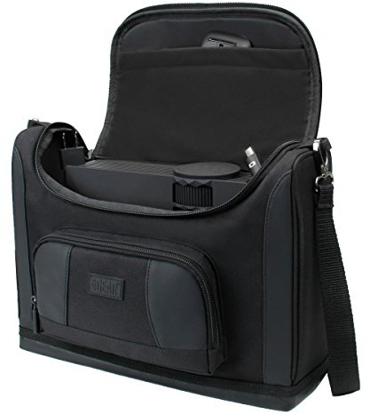 USA GEAR Mini Projector Case S7 Pro Portable Shoulder Bag Carrying Case with Accessory Storage - Compatible with Small LED Projectors from Vankyo, DR. J, Apeman, Topvision, DBPOWER, GooDee - Black