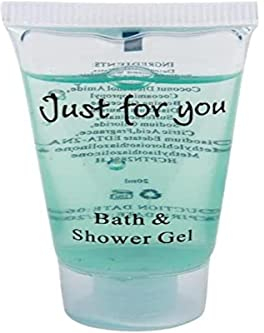 Travel Toiletries - Just for You Bath and Shower Gel 20ml (Pack of 100), REACH Compliant Hotel Shower Gels, Pleasant Fragrance, Hotel or Home Use, Dimensions 79(H) x 39(W) x 22(D) mm | GF949