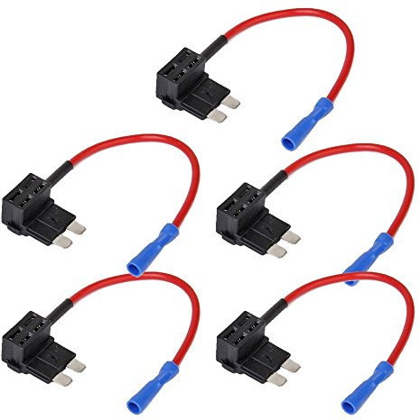 E Support™ 5 X fusible de voiture 12V 24V ajouter un circuit piggy fusible du robinet de retour porte-lame style Standard fusible 15A