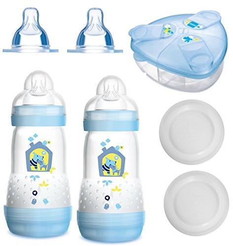 MAM Babyartikel Sparset III Anti-Colic Starter-Set mit Anti-Kolik Flaschen Set für Jungen