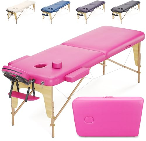 Beltom® Mobile Massagetisch Massageliege Massagebank 2 zonen klappbar THERAPIELIEGE - Pink