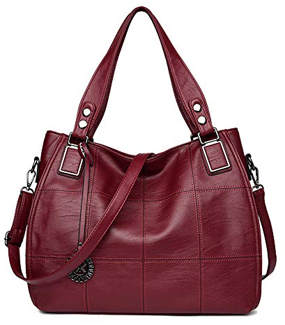 Kris Anna Hobo Sac à main porté épaule Broderie pour Femme Vin rouge