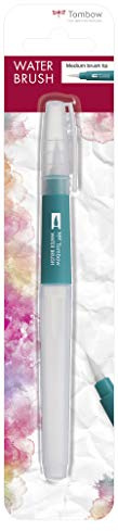 Tombow Wassertankpinsel mittlere Spitze, Aquarellpinsel befüllbar für Aquarelltechniken, regulierbarer Wasserfluss, einfach zu reinigen [WB-ME-1P]