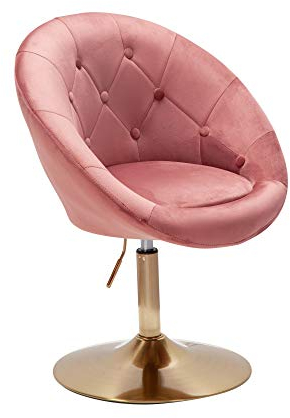 FineBuy Loungesessel Samt Design Drehstuhl, Clubsessel Polsterstuhl mit Rückenlehne, Drehsessel Cocktailsessel Lounge, Sessel mit Stoffbezug
