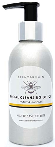 BEES of BRITAIN - Cleansing Lotion - 99% Natural - Honey, Lavender. Cleanses, Soothes & Hydrates. pH 5.5 for Sensitive Skin. We Donate 5% Profit to Save Bees + Pollinators. 150ml