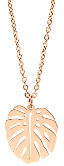 Nuoli® Blatt Kette Damen (45 + 5cm verstellbar) Hochwertige Halskette mit Monstera Schmuck Anhänger für Frauen & Mädchen, aus Edelstahl