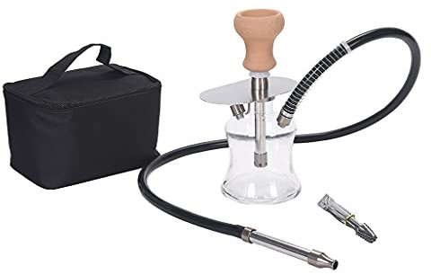 chicha Incroyable Moderne Inoxydable Narguilé en Acier Chicha 1 Tuyau Incassable Bol en Silicone avec Sac de Voyage