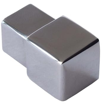 Dalsys Terminale per binario per piastrelle profilo quadrato in acciaio inossidabile lucidato 12,5mm, profilo per piastrelle