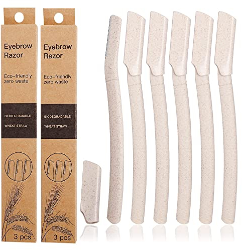 6PCS Dermaplaning Blades for Face, WheatStraw Eyebrow Razor Face Peach Fuzz Remover Face Razors for Women