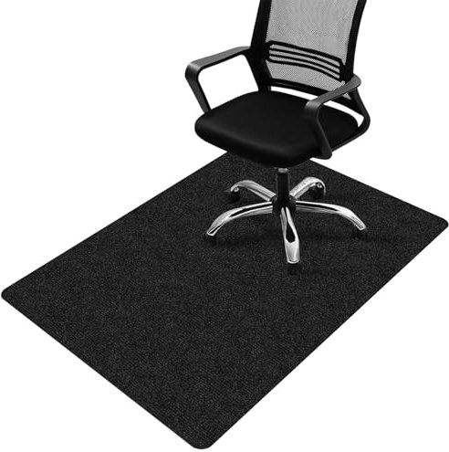 HomeMall Office Chair Mat for Hardwood and Tile Floor, 90x120cm Computer Chair Mat, Non-Slip Floor Protector, Under Desk Mat for Rolling Chair, Black