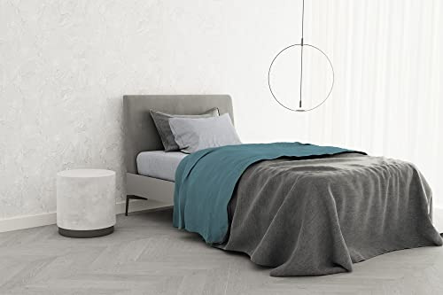 Juego de sábanas para Cama de una Plaza y Media de algodón Trendy Chic, Fabricado en Italia – Juego de sábanas Completo, sábana Bajera con Esquinas, sábana de 180 x 300 cm y Funda de Almohada, Color