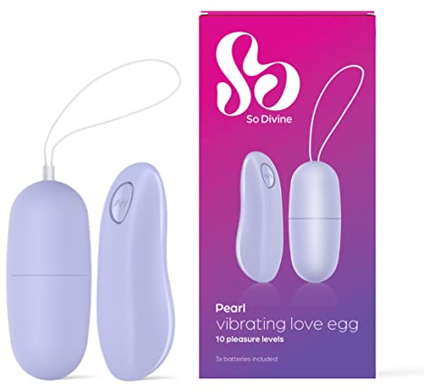 So Divine - Pearl 10 Function Vibrating Remote Control Love Egg - 3 speeds & 7 Functions - Discreet Portable Sex Toy for Couples & Women - Body Safe Silicone - Splashproof - Discreet Delivery.