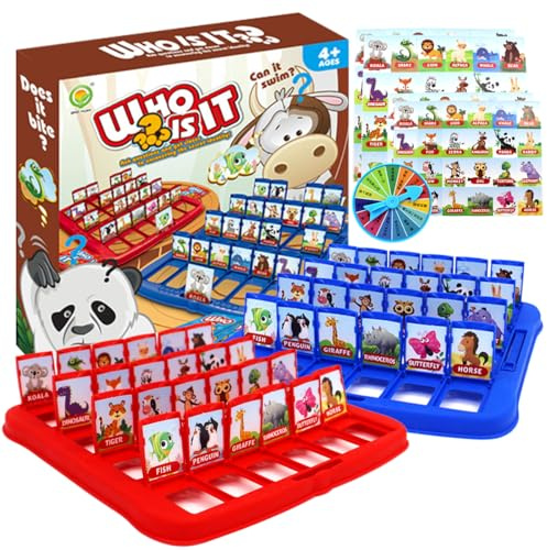 Guess Who I Am Game, Funny Family Guessing Game, Guess Who Board Game, Educational Game For Kids,Who I Am Guess Game for 2 Player, Guessing Game for Family(1*Animal)