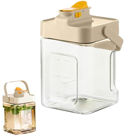 Récipient d'eau pour réfrigérateur | Distributeur de bouteilles d'eau froide | Distributeur de bouteille d'eau anti-fuite – Distributeur de jus portable avec robinet, récipients à fermeture solide