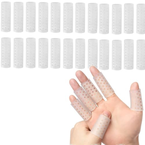 Reppkyh 24 Pieces Gel Finger Sleeve Protectors, Silicone Finger Sleeve Cushions and Protects
