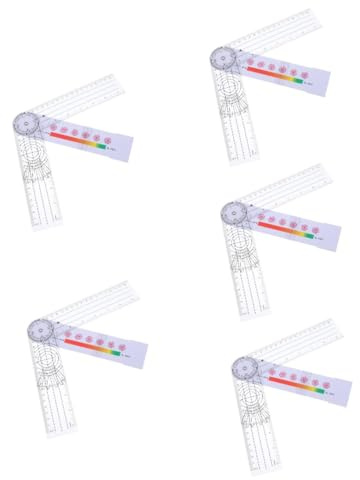 iplusmile 5pcs Goniometer Angle Protractor Medical Ruler for Body Measuring Portable Angle Measuring Tool