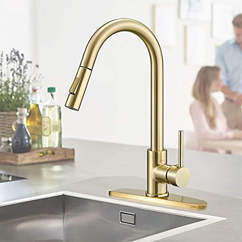 DLNTXFDG Kitchen Sink Taps Kitchen Sink Taps Mixer Bar Taps for Home Pub Kitchen Mixer Tap Golden Kitchen Faucet Pull-Out Kitchen Faucet