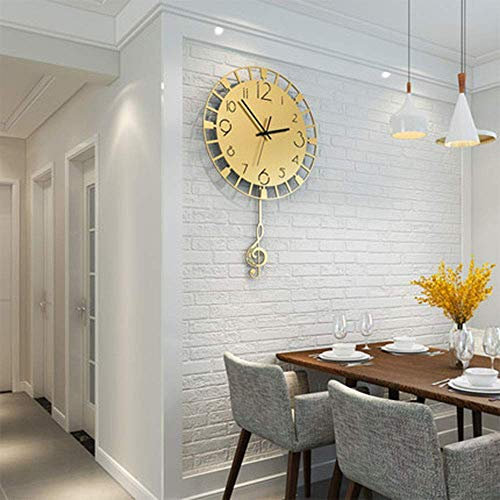 ZCCZJS Horloges murales pour Salon, Horloge Murale Grande balançoire 3D muette Salon Bureau Cuisines Amour Cadeau décoration
