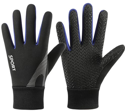 Long Keeper Guantes Invierno Niño - Guantes Ciclismo Niño Invierno Antideslizantes Guantes Termicos Deporte para Infantiles Niño Niña Correr Sport (Azul - M, M-Circunferencia de la Palma: 16-18cm)