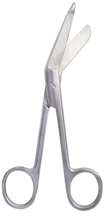 NJ Enterprises Tijeras de vendaje de acero inoxidable, tijeras quirúrgicas para cortar vendajes, 14 cm, curvadas medianas, para primeros auxilios, estudiantes, enfermeras, paramédicos, alta mano de