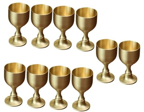 VERDANVERSE 10pcs Metal Goblet Decorative Buddhism Cup Offering Cup Sturdy Alloy for Buddhism Believers