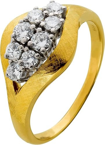 Ch.Abramowicz Diamantring Gold Weißgold 585 14K Diamanten Antikschmuck 19