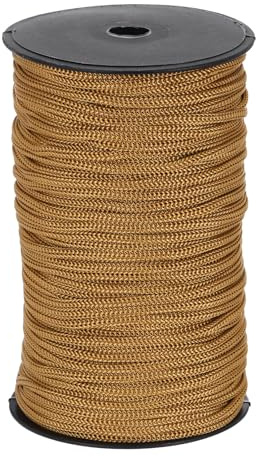 QUARKZMAN Cuerda de Polipropileno Trenzada Exterior 5mm 100M Marrón | Cuerda Persiana Enrollable, Cordón para Tendedero, Camping, Senderismo y Actividades al Aire Libre