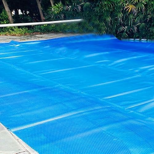 ERSINIAN Cubierta Solar Rectangular para Piscina con Burbujas y Ojales, Manta térmica para Piscinas elevadas, Lona Aislante de Burbujas Azul Resistente, Protector Solar para Piscinas (1 Unidad)
