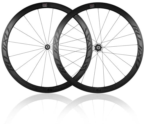 LSRRYD 30/40/50mm Fahrradräder 700C Rennrad Vorderrad Hinterrad Laufradsatz C/V/Felgenbrems Nabe 7-12-Gang-Kassette 100/130MM QR Aluminiumlegierung Fahrrad Felgen F16 R21 Löcher(40mm)